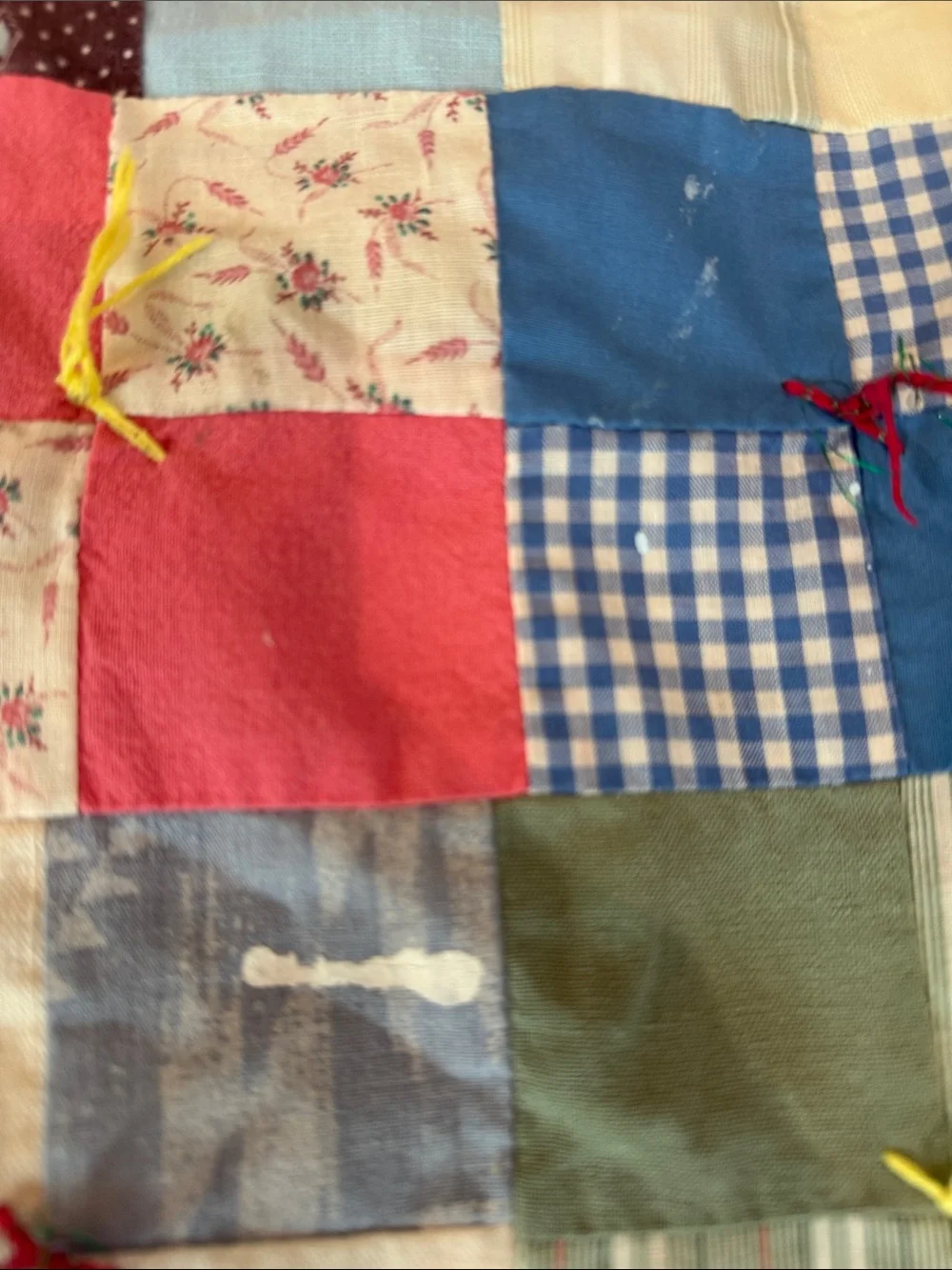 Vintage Handmade Multicolor Patchwork Quilt - no padding